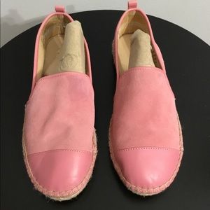 Talbots Pink Suede/Leather Espadrille Slip On Flats